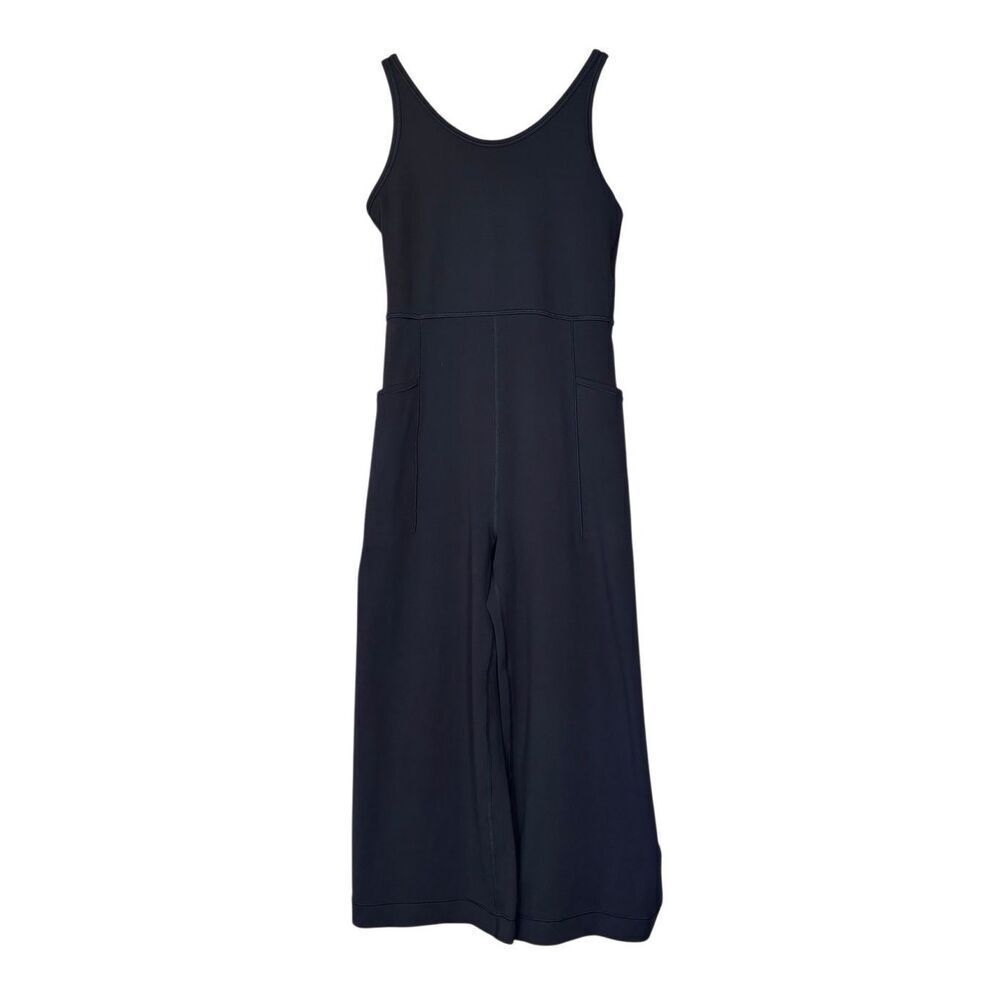 Athleta stash your treasures black wide leg jumpsuit girls 8/10